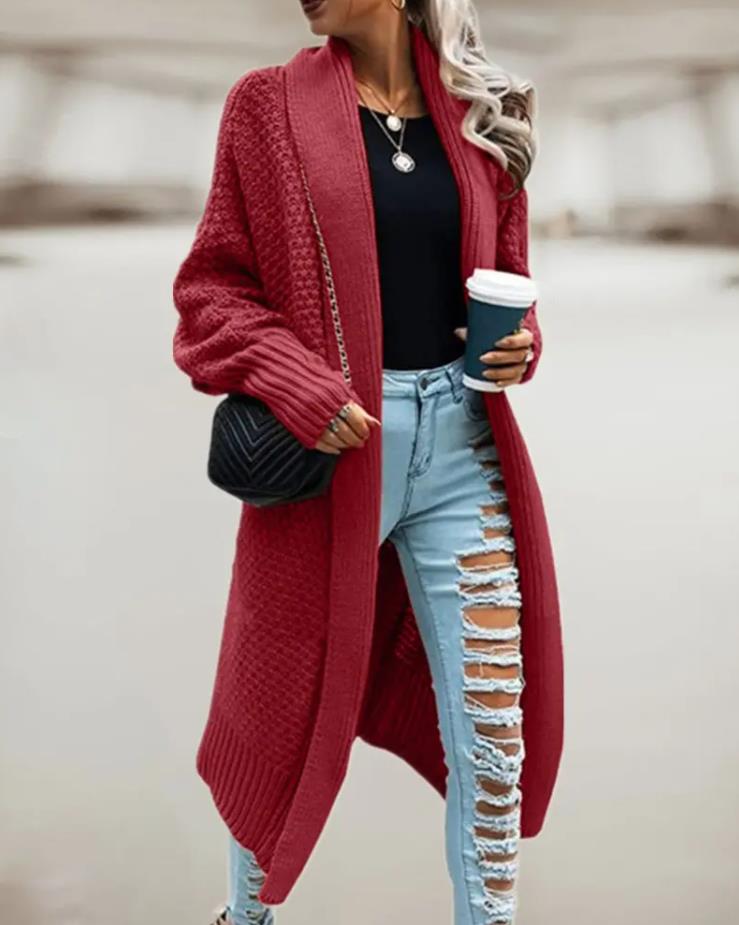 Luxe Lange Oversized Dames Cardigan met Capuchon