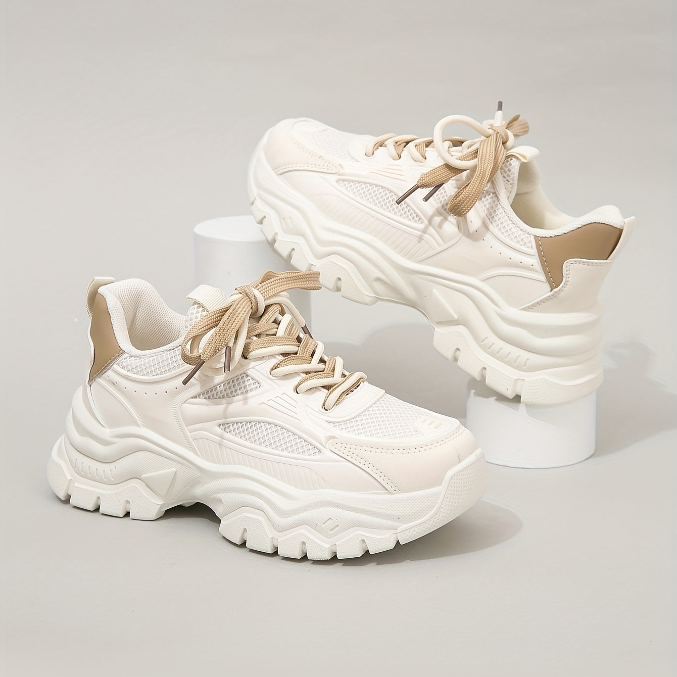 Comfortabele Dames Sneakers met Ademend Mesh en Dikke Zool