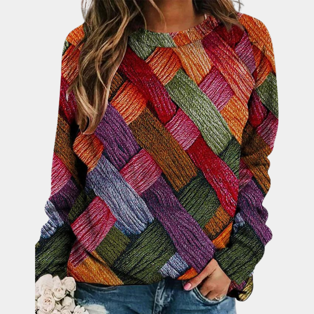 Pauline | Kunstzinnige Patchwork Sweater