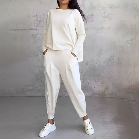 Comfortabele trendy dames set met sweater uitstraling
