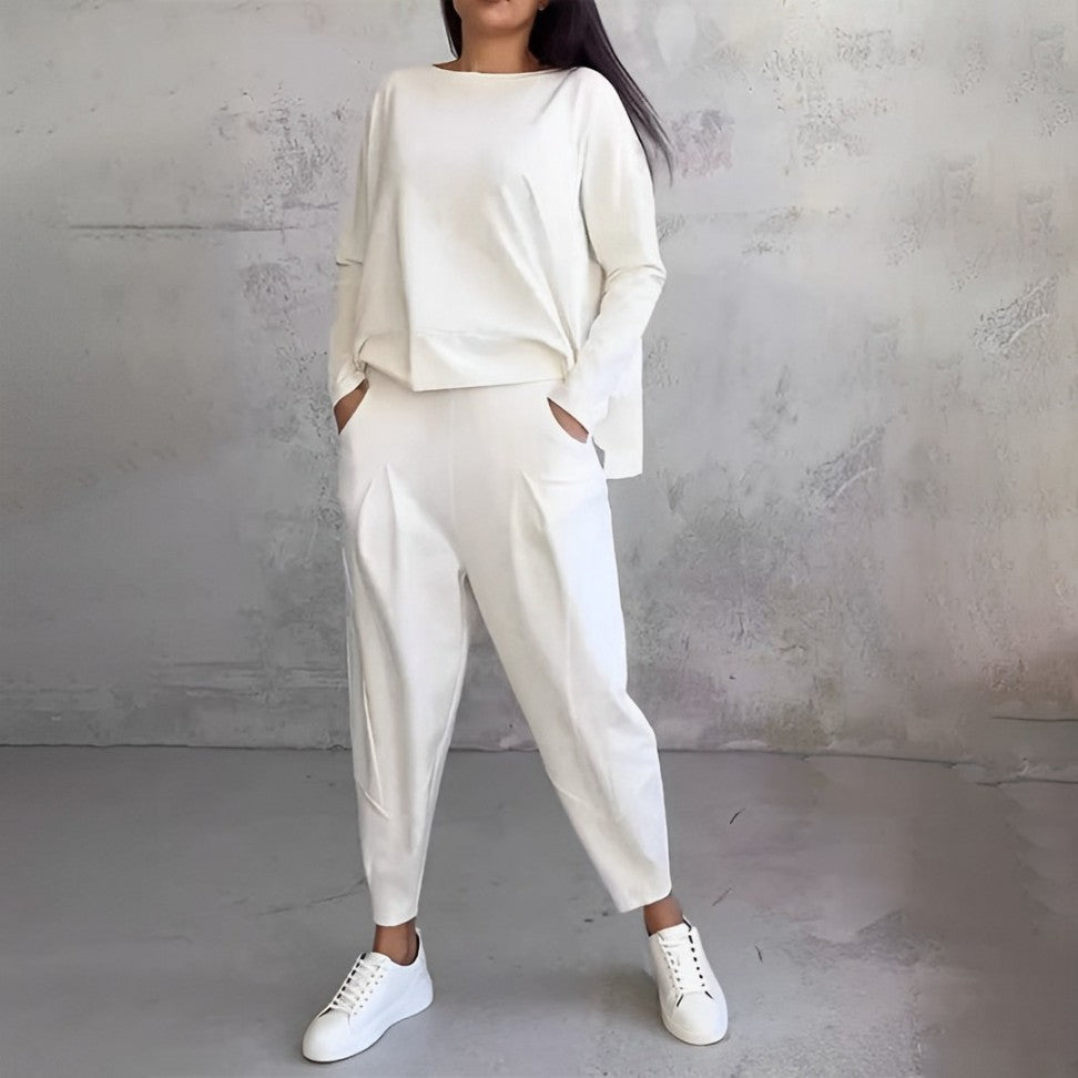 Comfortabele trendy dames set met sweater uitstraling