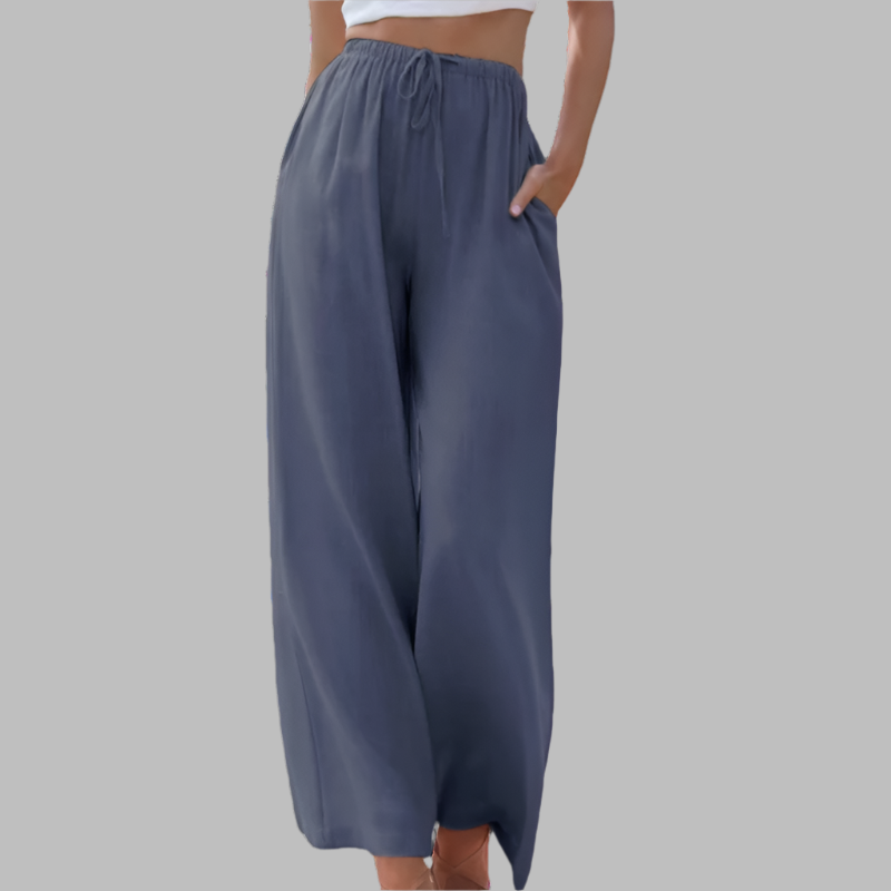 Carmelita | Linnen Broek met Wijde Pijpen