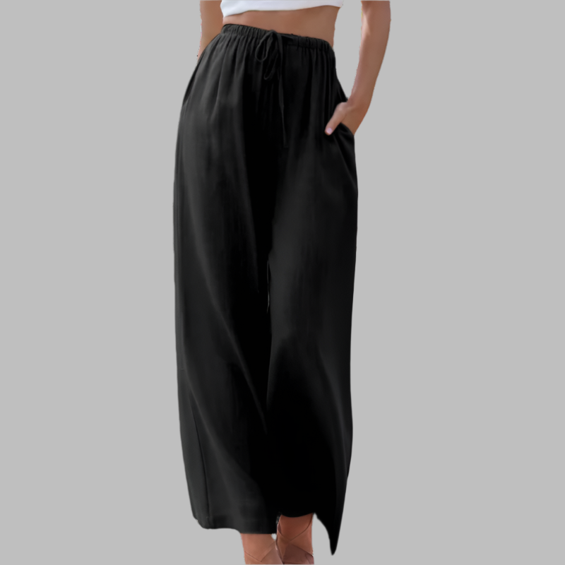 Carmelita | Linnen Broek met Wijde Pijpen