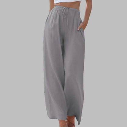 Carmelita | Linnen Broek met Wijde Pijpen