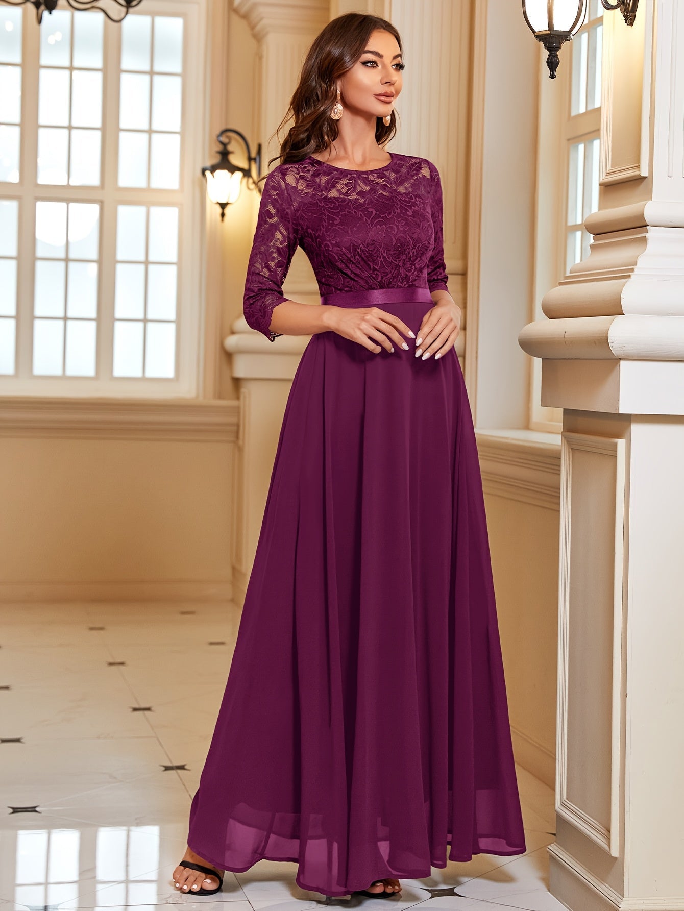 Bonny | Elegante Maxi Jurk met Kant