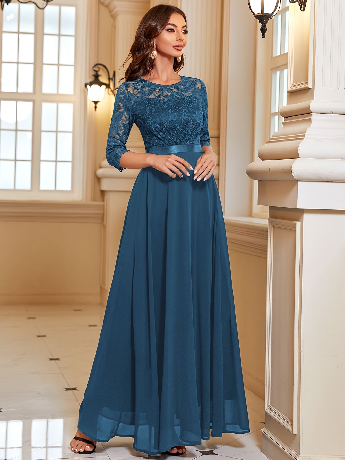 Bonny | Elegante Maxi Jurk met Kant