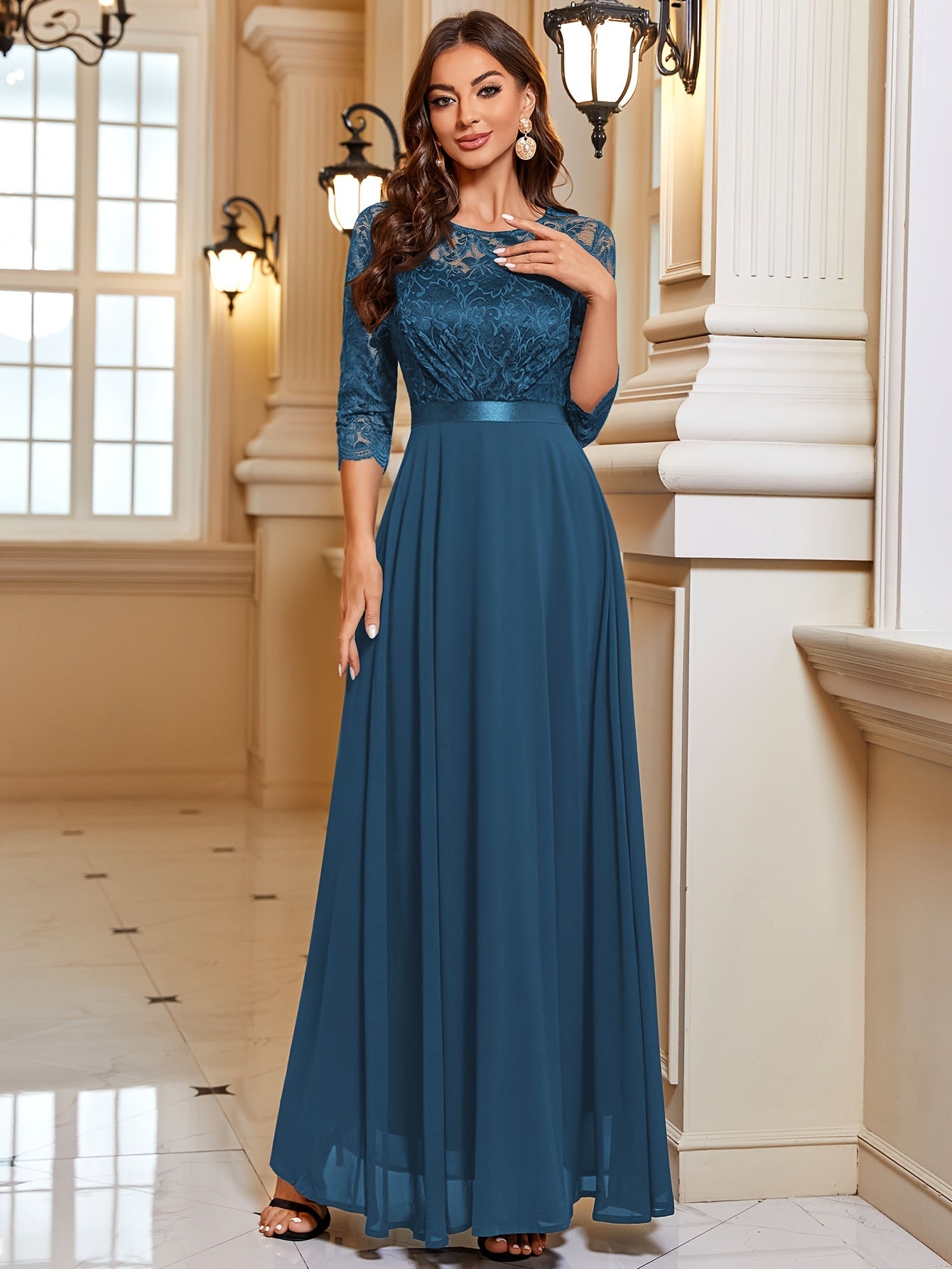 Bonny | Elegante Maxi Jurk met Kant