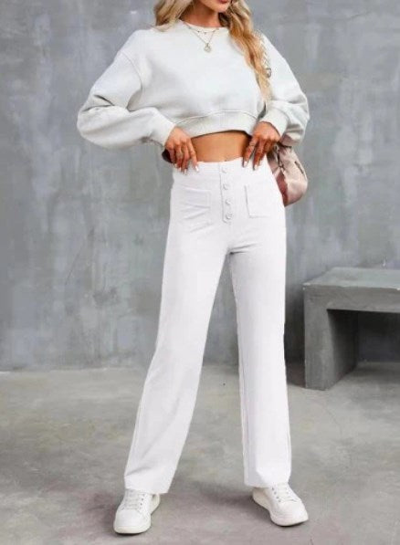 Amalie | Pantalon taille haute à jambes larges