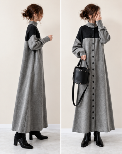 Elegante Warme Lange Dames Jas met Coltrui