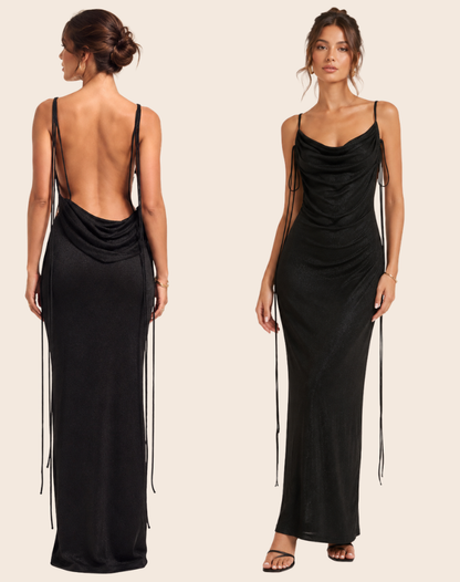 Ohanna | Robe midi élégante à col bénitier
