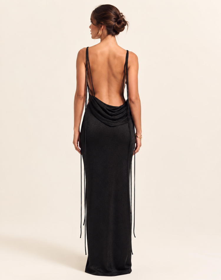 Ohanna | Robe midi élégante à col bénitier