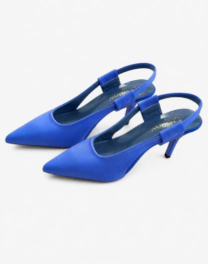 Philia| Szpiczaste sandały na obcasie typu slingback z wysokim obcasem