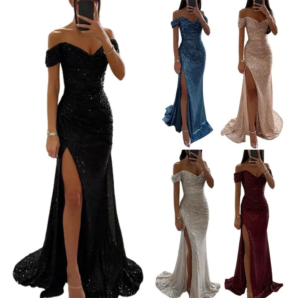 Jaylinn | Galajurken Off-Shoulder Dames Maxi Jurk