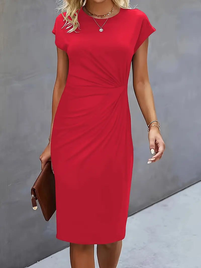 Caelyn | Midi Jurk met Drapering
