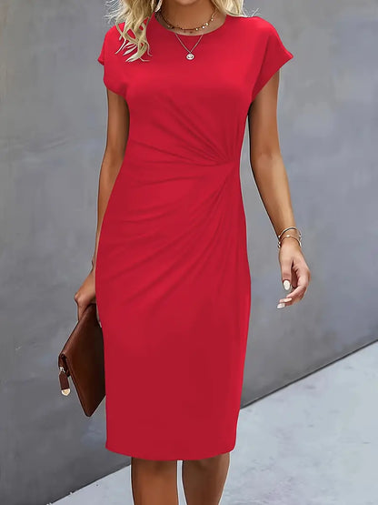 Caelyn | Midi Jurk met Drapering