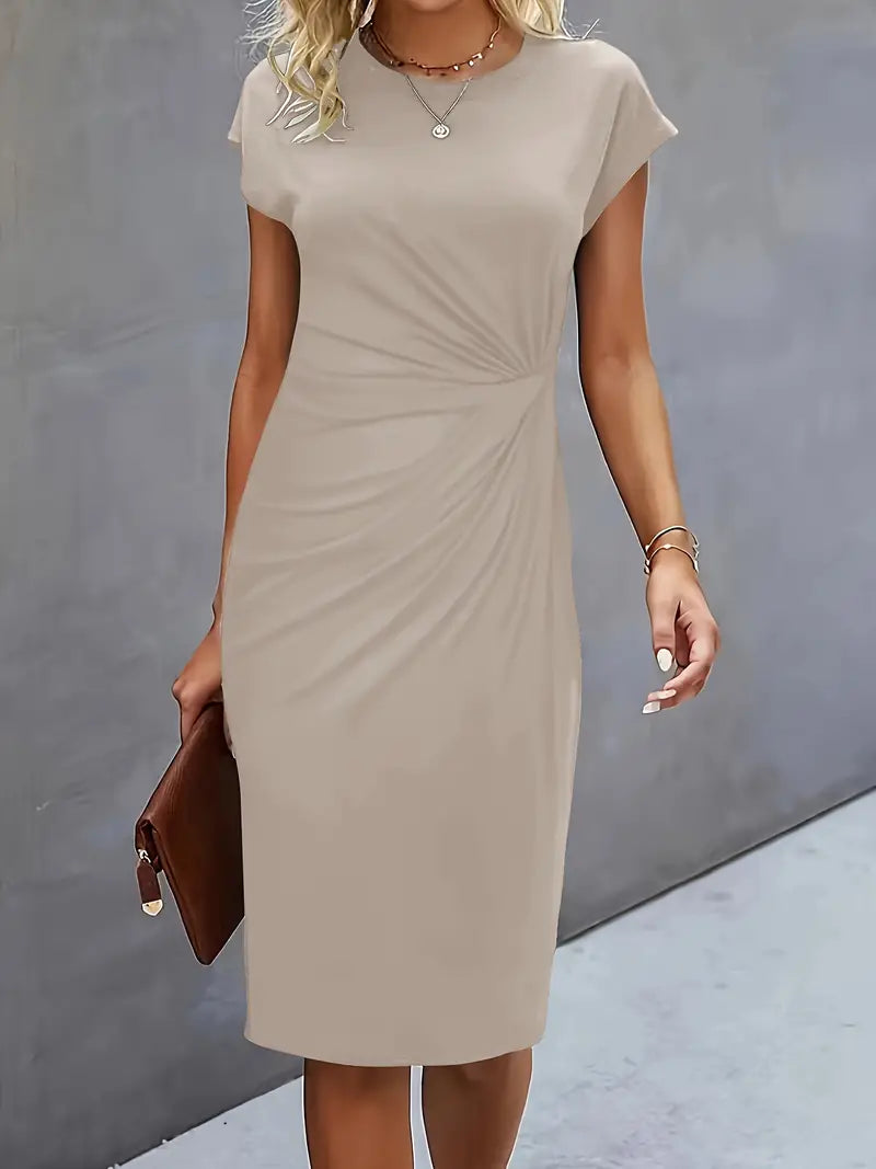 Caelyn | Midi Jurk met Drapering