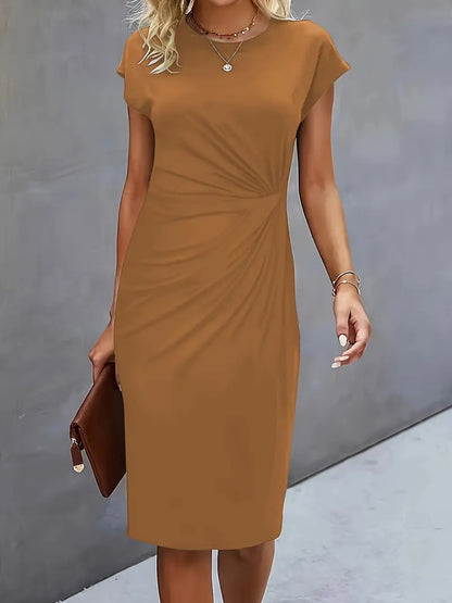 Caelyn | Midi Jurk met Drapering