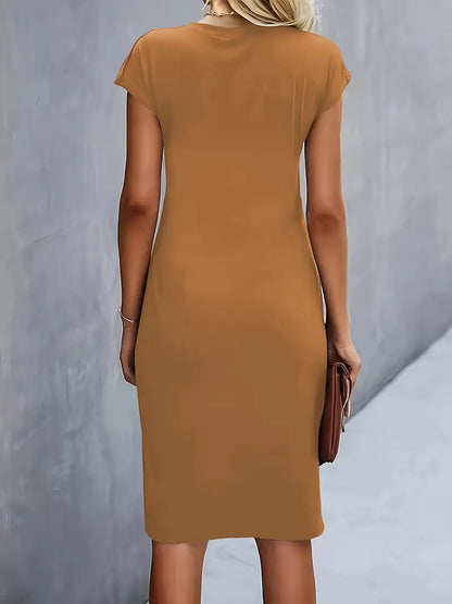 Caelyn | Midi Jurk met Drapering