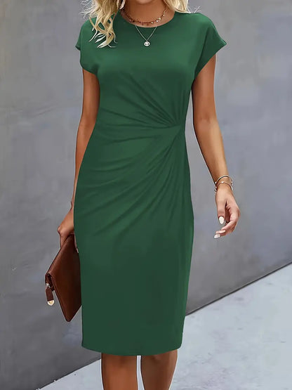 Caelyn | Midi Jurk met Drapering
