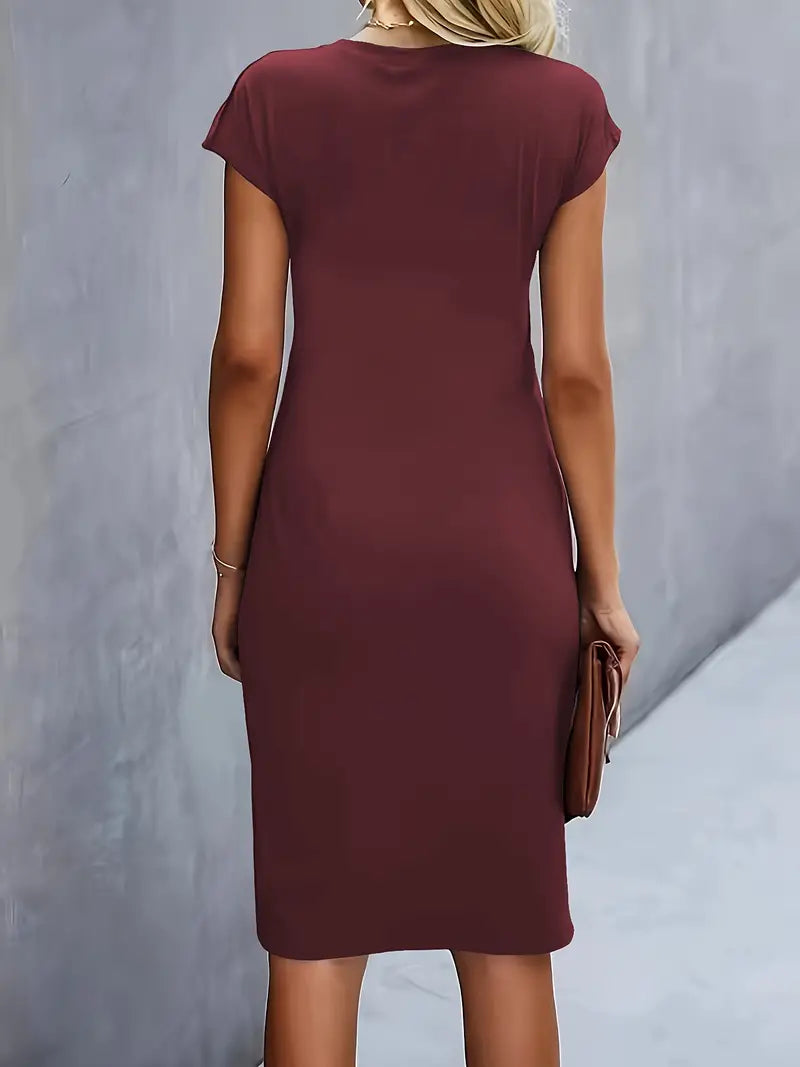 Caelyn | Midi Jurk met Drapering