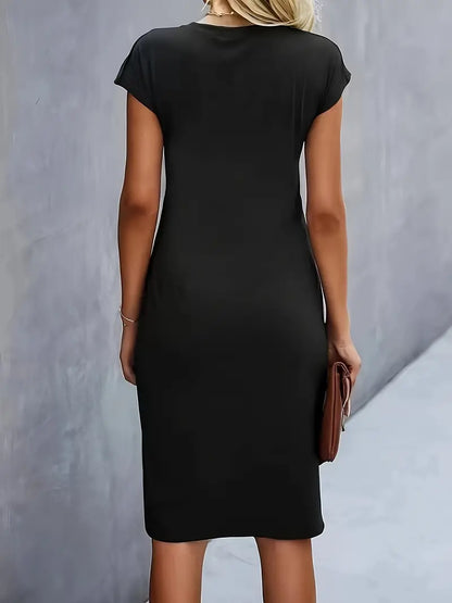 Caelyn | Midi Jurk met Drapering