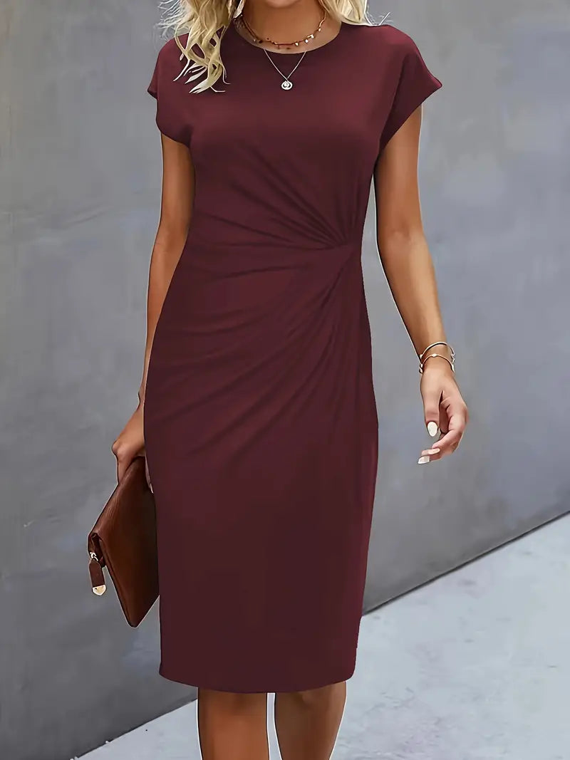 Caelyn | Midi Jurk met Drapering