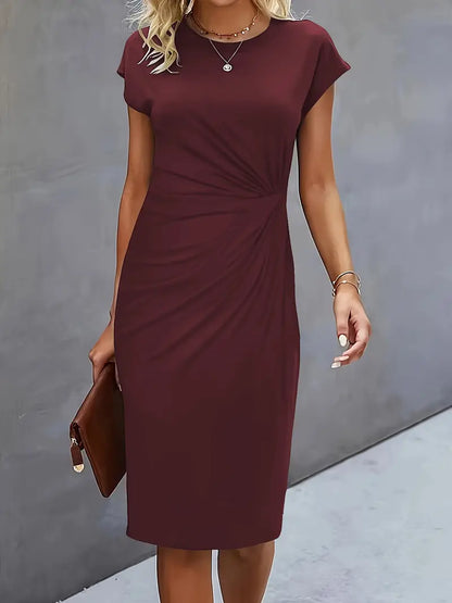 Caelyn | Midi Jurk met Drapering
