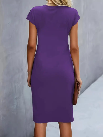 Caelyn | Midi Jurk met Drapering