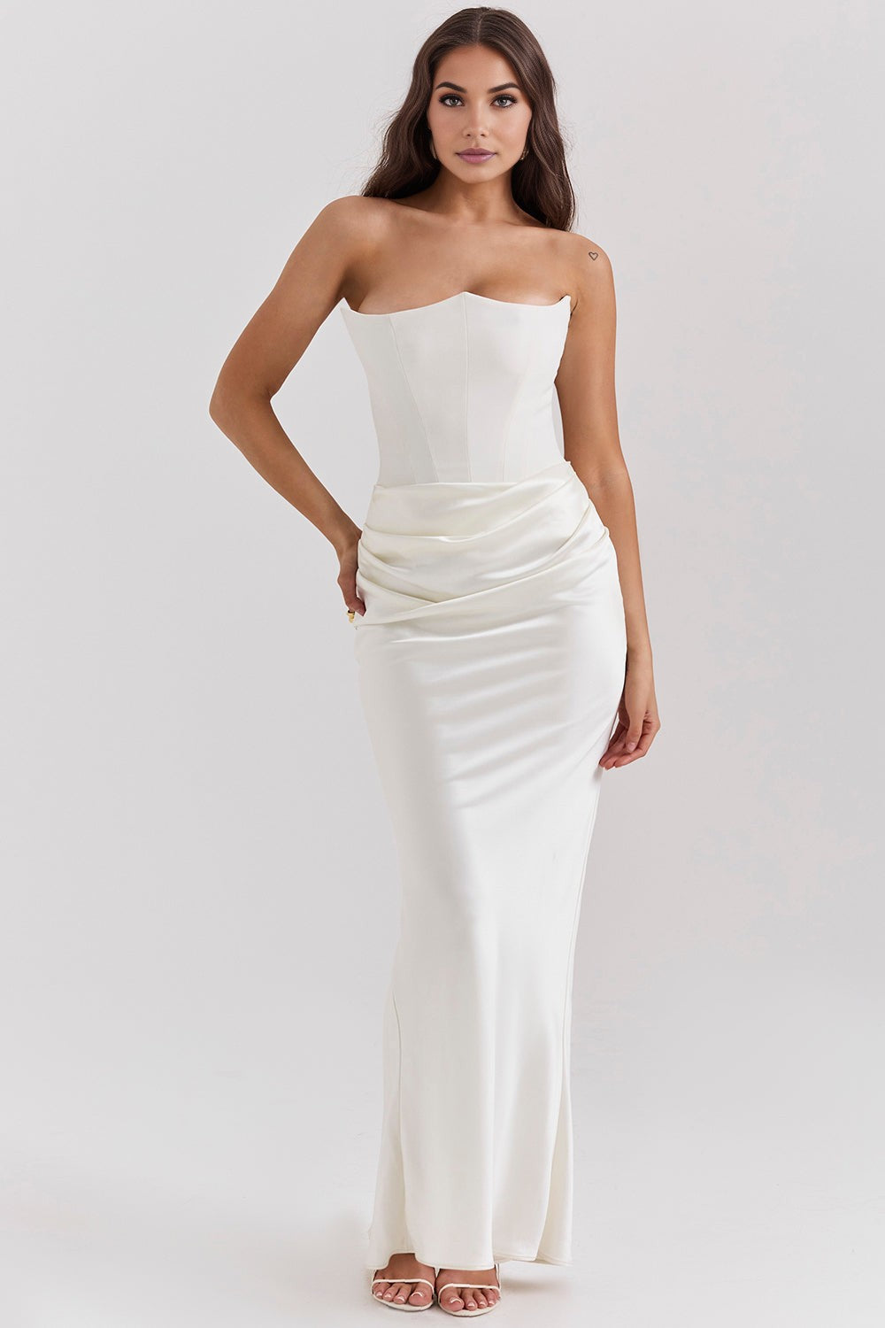 Abriana | Luxe Strapless Satijnen Avondjurk
