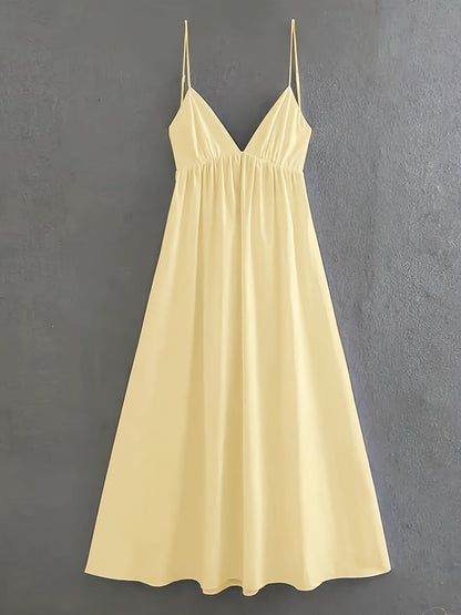 Valeen | Zomerse Midi Jurk met Spaghettibandjes
