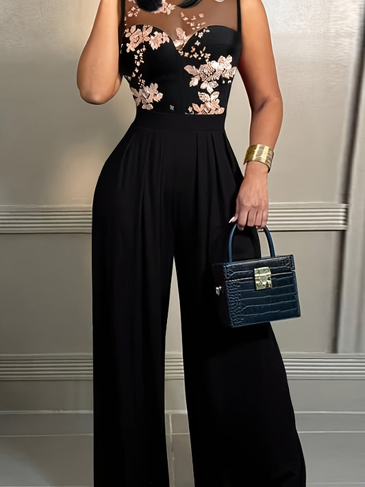 Mella | Elegante Jumpsuit met Bloemenborduursel