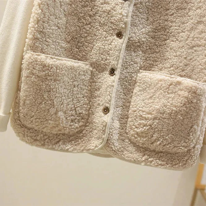 Doudoune Douce et Chaude pour Femmes avec Boutons et Poches