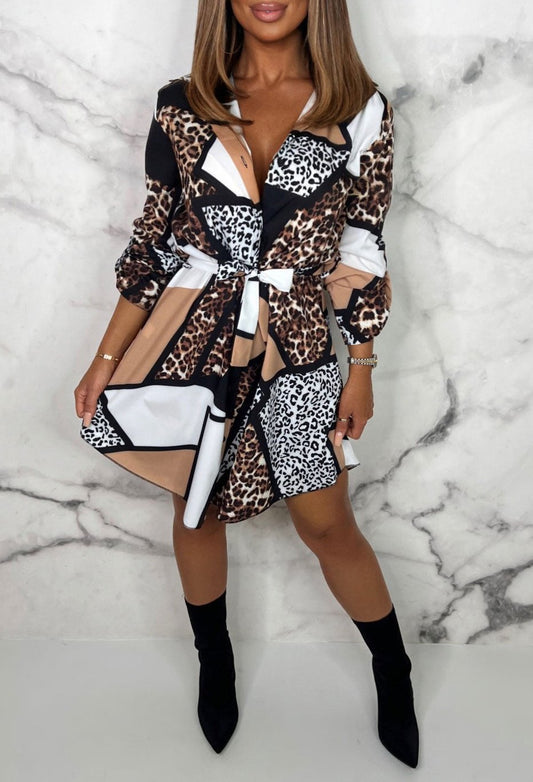 Nova | Flirty overhemdjurk met dierenprint