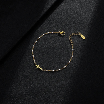 Vajen | Gouden Armband met Kruis