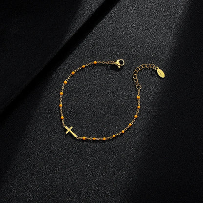 Vajen | Gouden Armband met Kruis