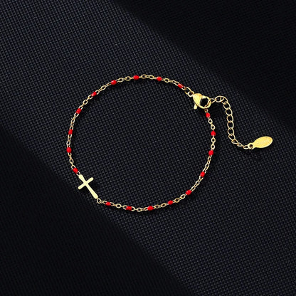 Vajen | Gouden Armband met Kruis