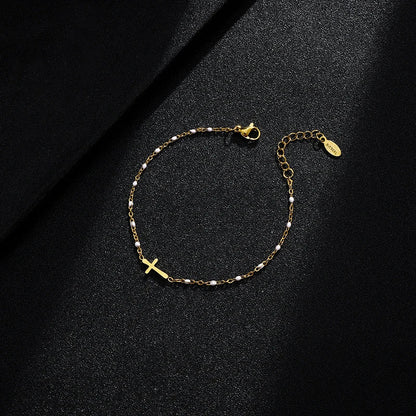 Vajen | Gouden Armband met Kruis