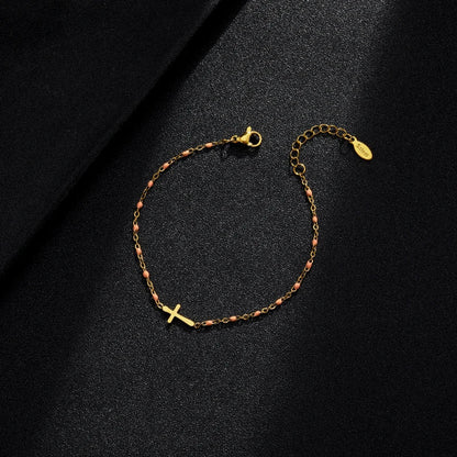 Vajen | Gouden Armband met Kruis