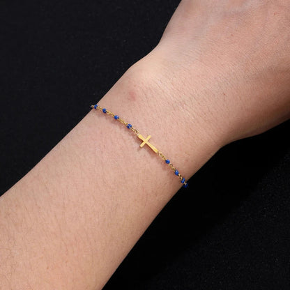 Vajen | Gouden Armband met Kruis