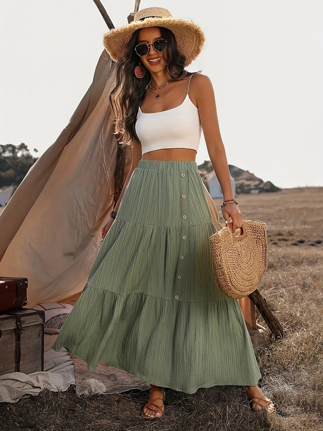 Mariette | Bohemian Katoenen Maxi Rok