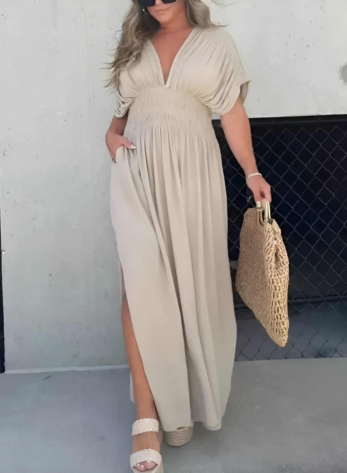 Shina | V-Neck Maxi Jurk