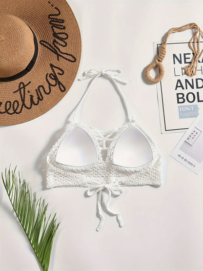 Laurine | Gehaakte Bikini Top met Halternek