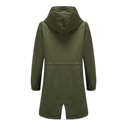 Waterdichte Dames Tussenjas met Capuchon en Knoopsluiting