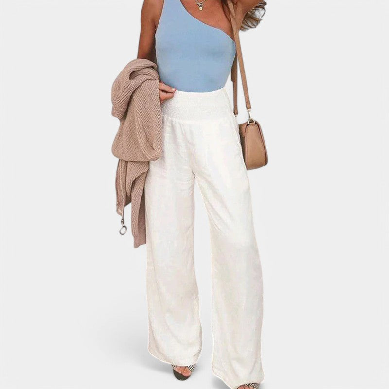 Carola | Pantalon en lin aéré pour femmes avec taille élastique