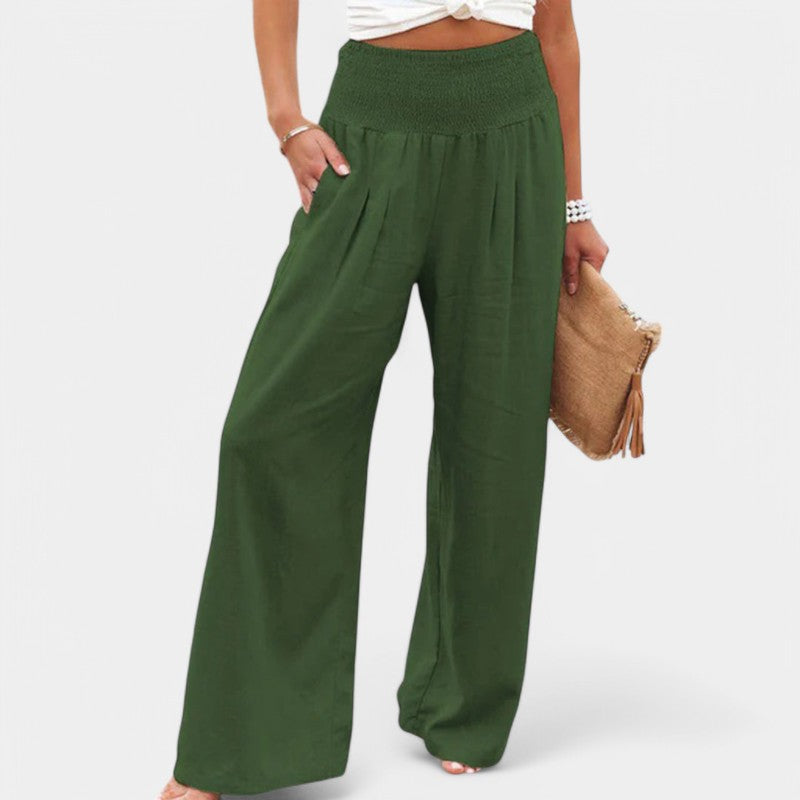 Carola | Pantalon en lin aéré pour femmes avec taille élastique