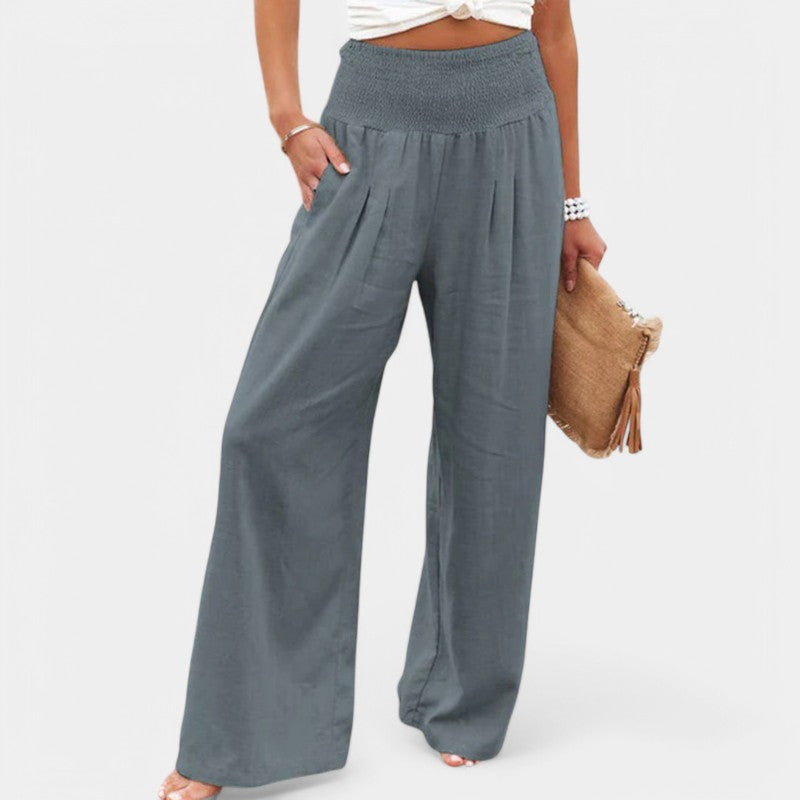 Carola | Pantalon en lin aéré pour femmes avec taille élastique