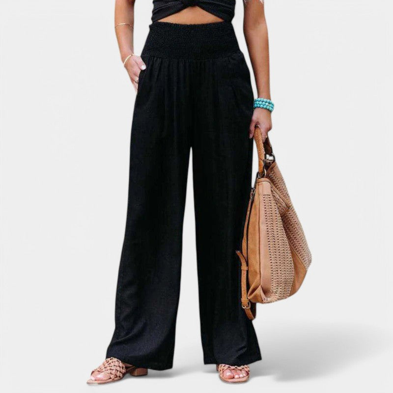 Carola | Pantalon en lin aéré pour femmes avec taille élastique