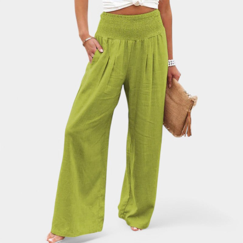 Carola | Pantalon en lin aéré pour femmes avec taille élastique
