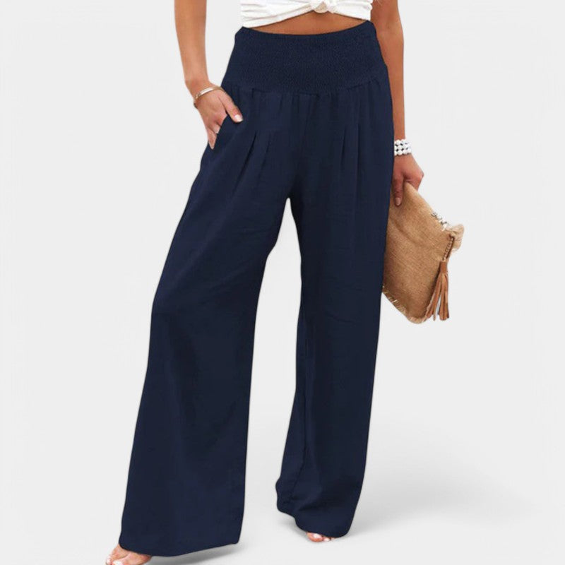 Carola | Pantalon en lin aéré pour femmes avec taille élastique