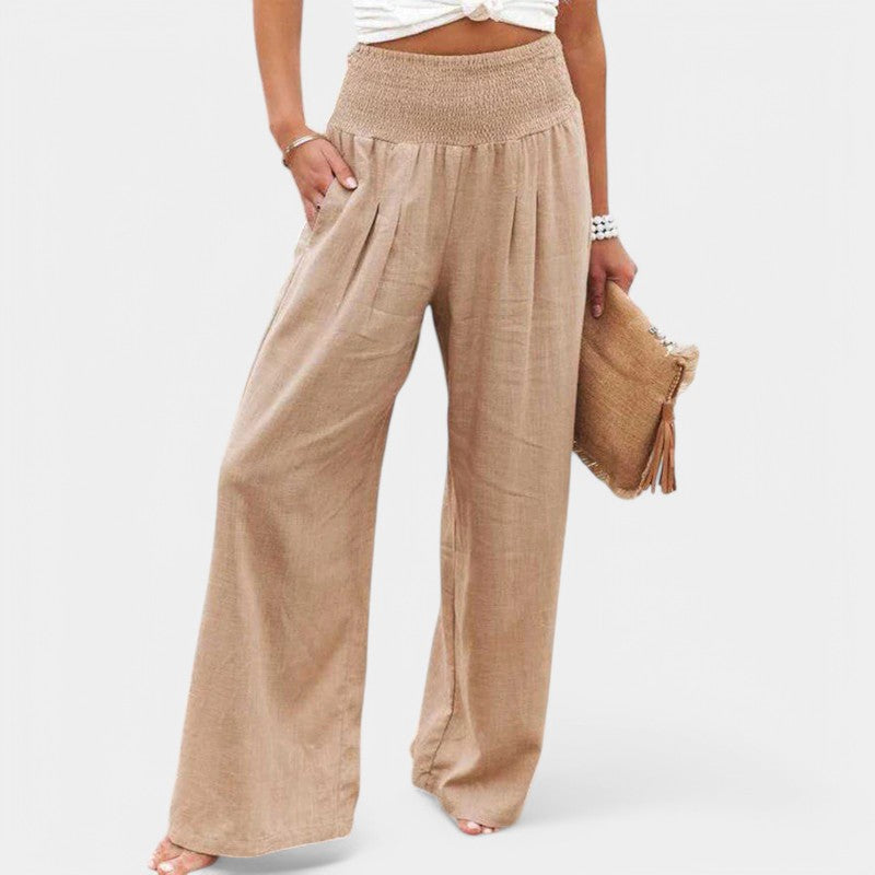 Carola | Pantalon en lin aéré pour femmes avec taille élastique